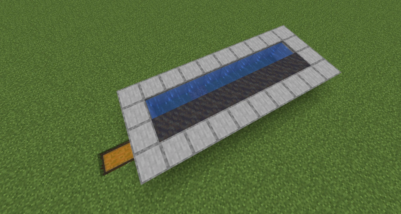 Minecraft Automatic Sugar Cane Farm Water Trench