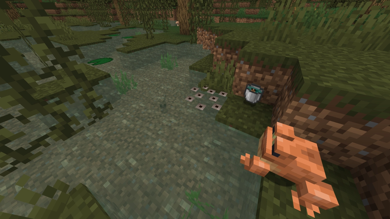 Breeding frogs in Minecraft